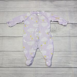 0/3m Hanna Andersson Violet Clouds Snap Sleeper